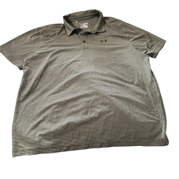 Under Armour Black and Gray Polo Shirt with Classic Design - Picture 1 of 4